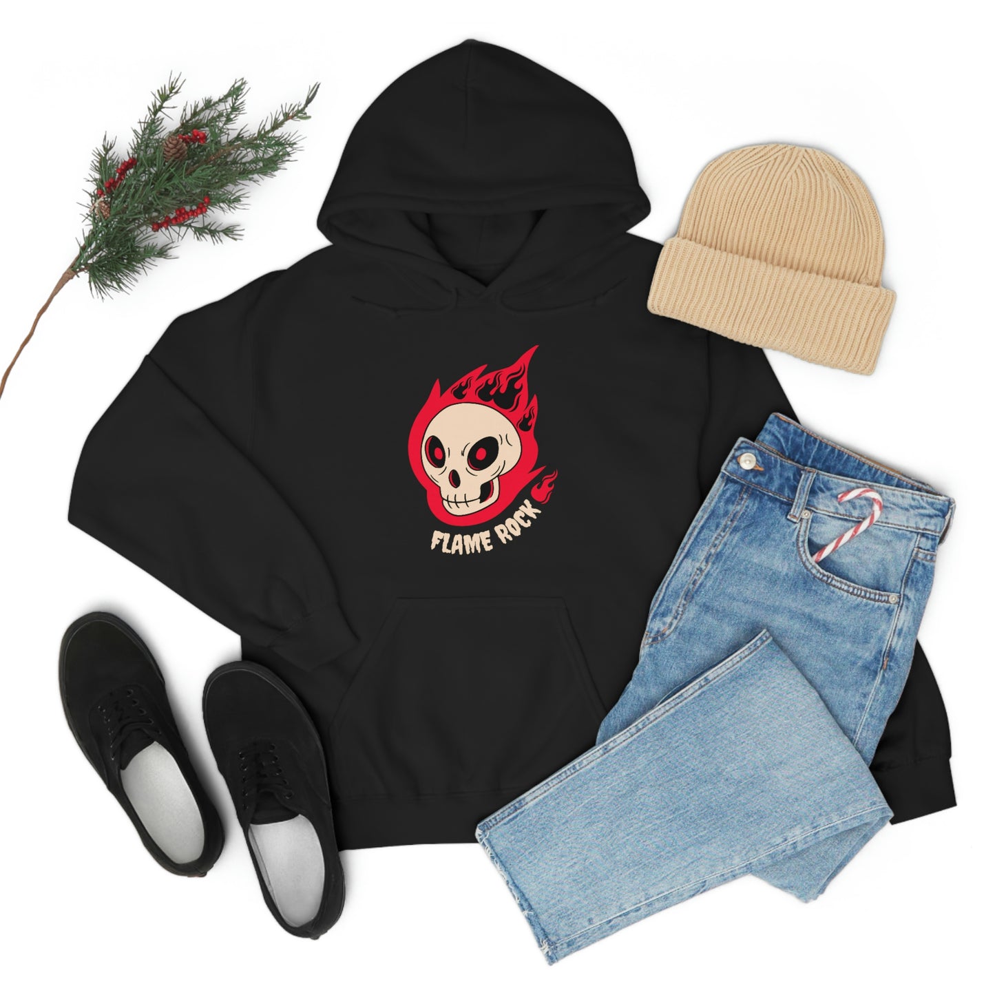 Cool Skeleton Flame Rock - Unisex Heavy Blend™ Hooded Sweatshirt