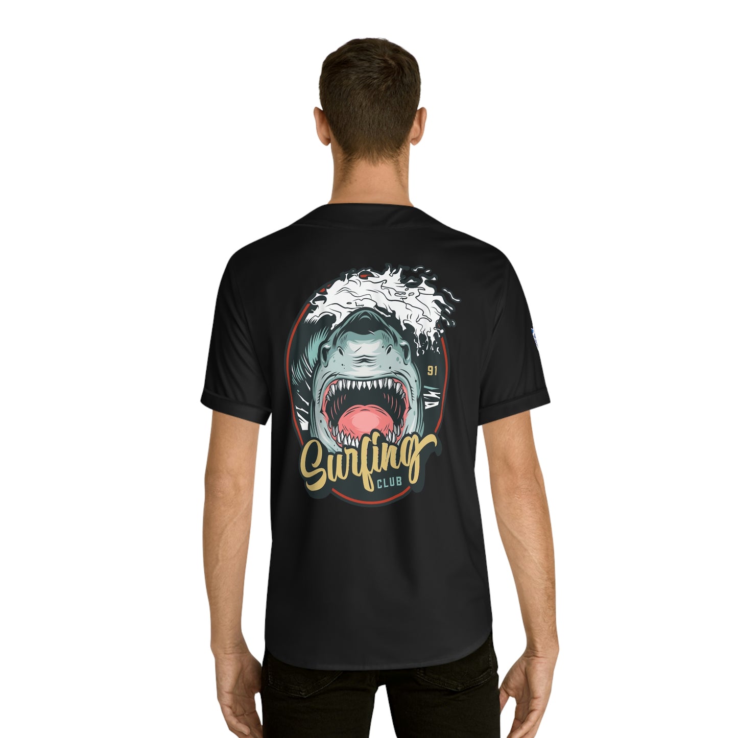 The Great White Surf -Men's Baseball Jersey (AOP)
