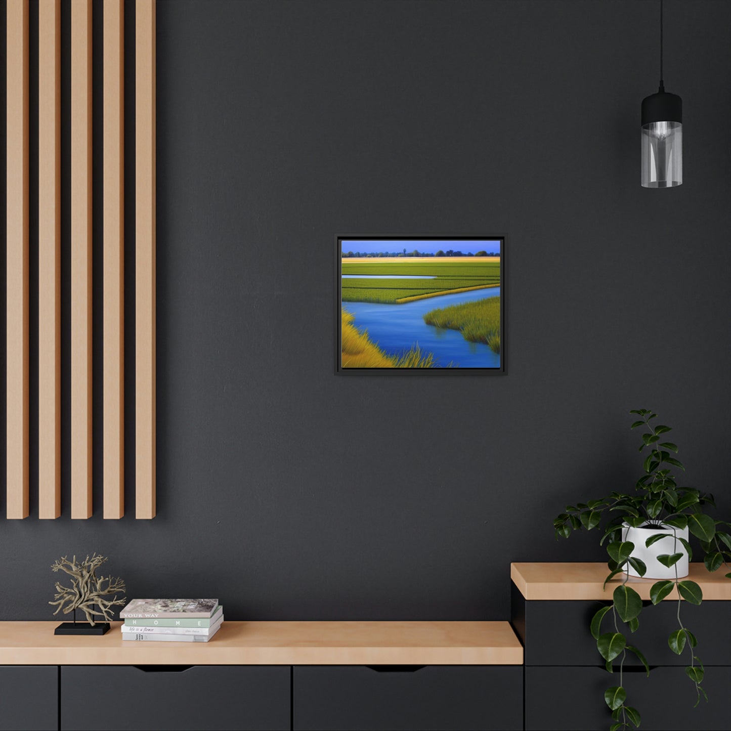 Sacramento Delta Image - Matte Canvas, Black Frame