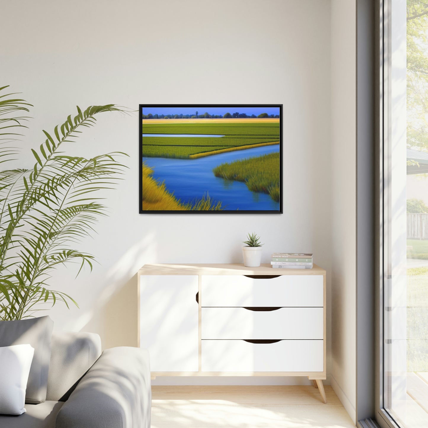 Sacramento Delta Image - Matte Canvas, Black Frame