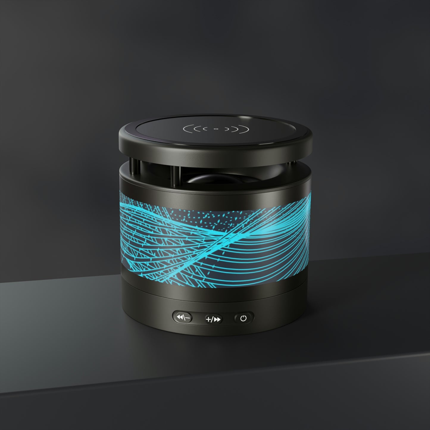 Sound wave Metal Bluetooth Speaker and Wireless Charging Pad