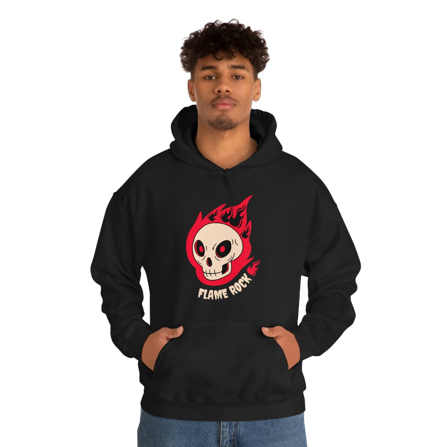 Cool Skeleton Flame Rock - Unisex Heavy Blend™ Hooded Sweatshirt