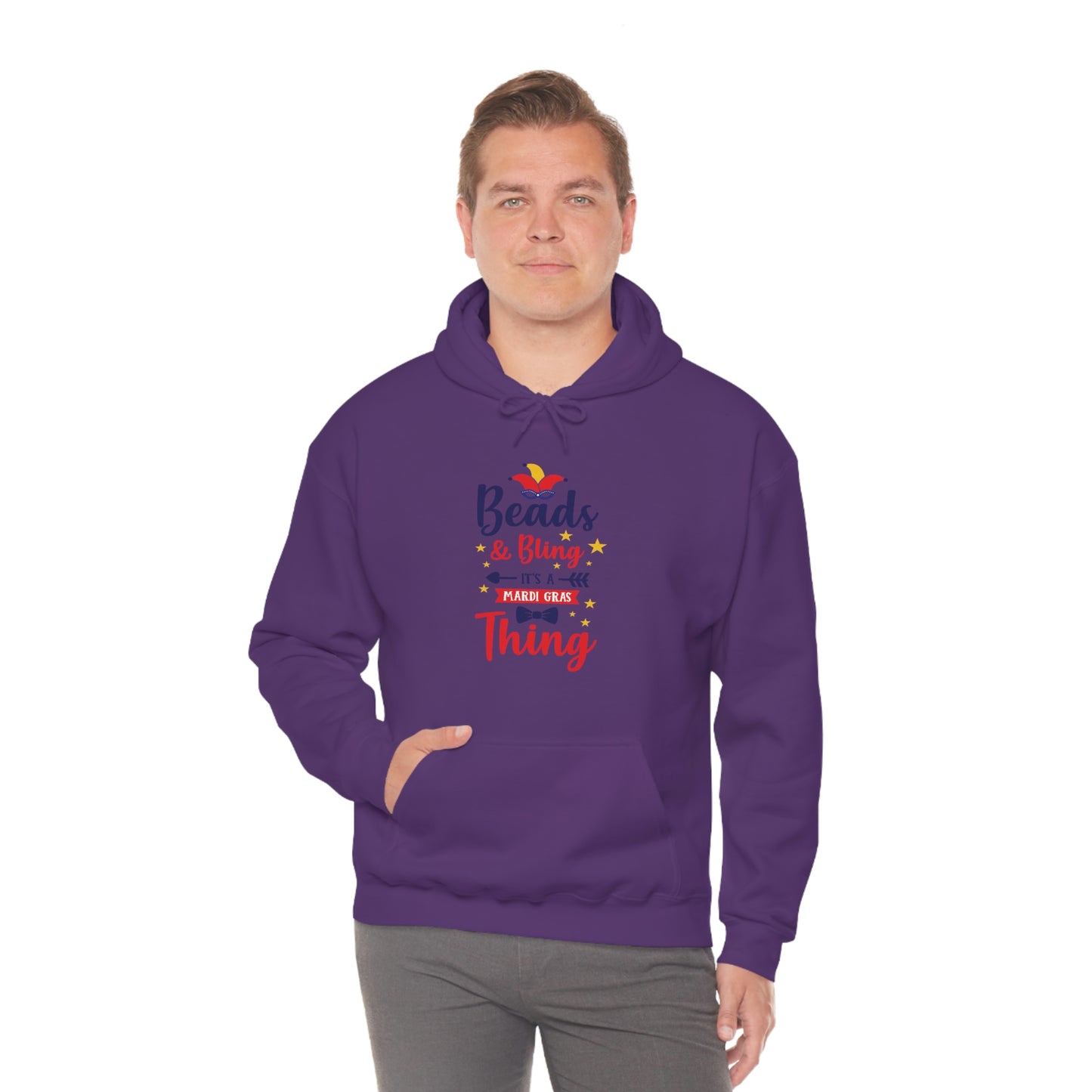 Mardi Gras Beads-Unisex Heavy Blend™ Hooded Sweatshirt