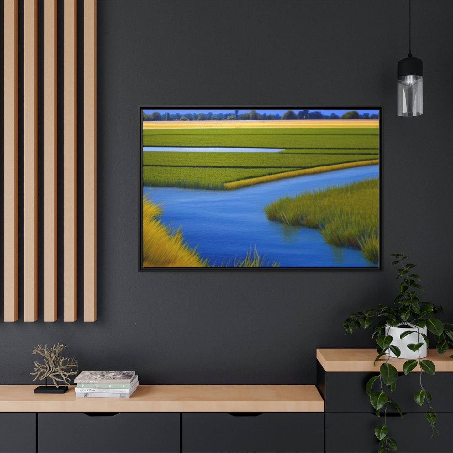 Sacramento Delta Image - Matte Canvas, Black Frame