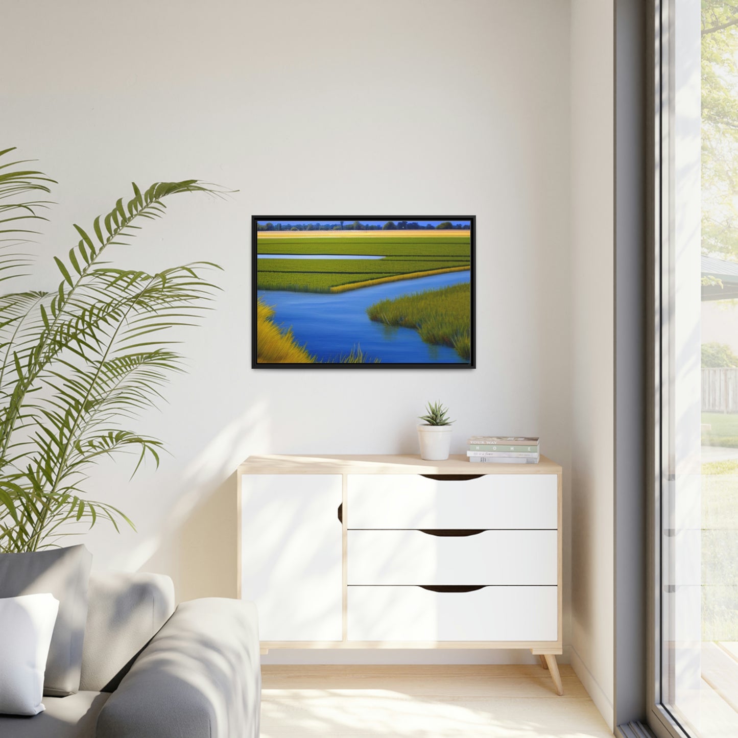 Sacramento Delta Image - Matte Canvas, Black Frame
