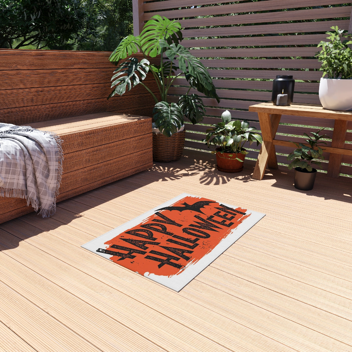 Bats and Bats Halloween Outdoor Rug