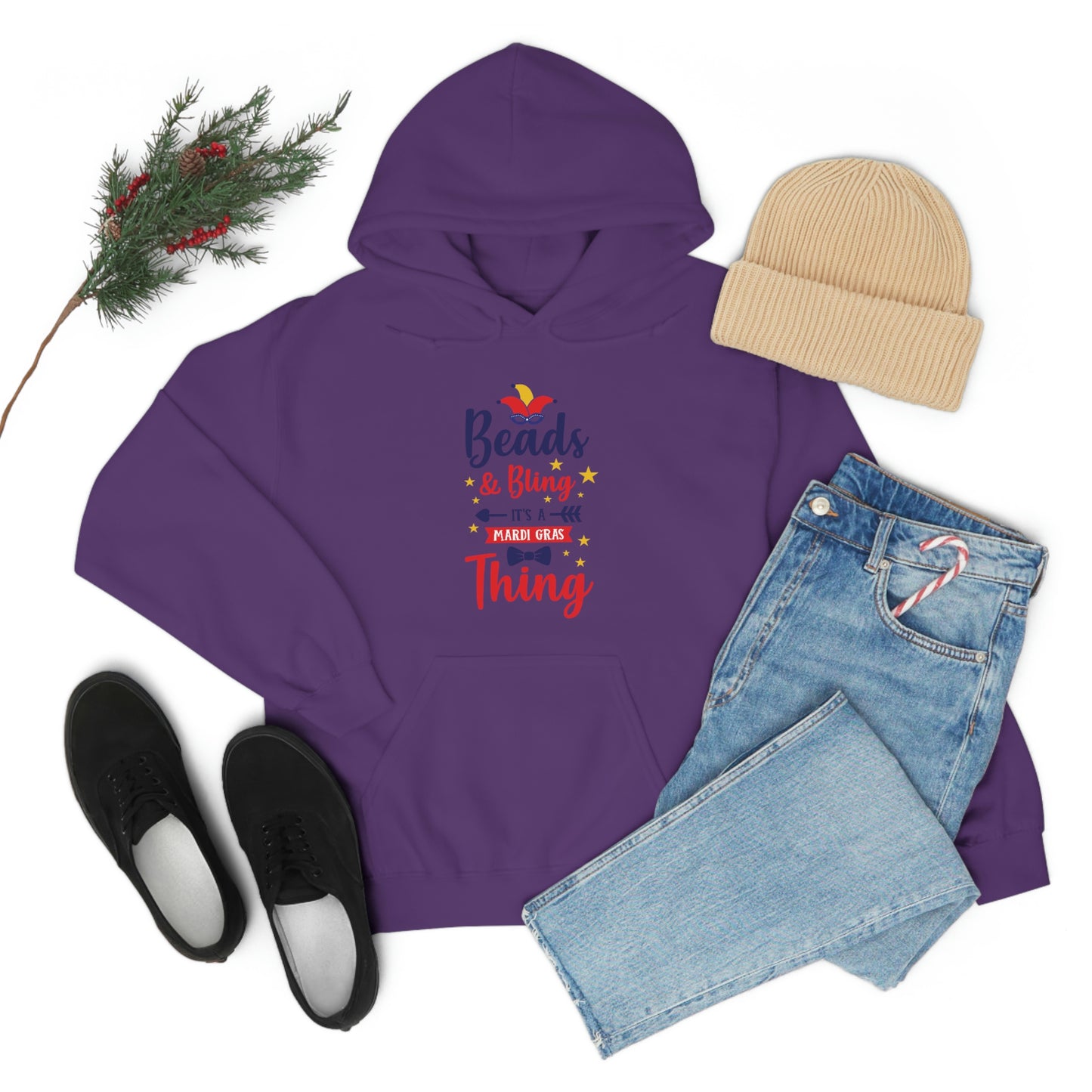 Mardi Gras Beads-Unisex Heavy Blend™ Hooded Sweatshirt