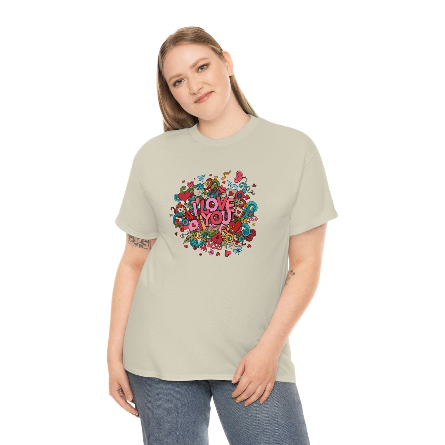 I Love You Collage -Unisex Heavy Cotton Tee
