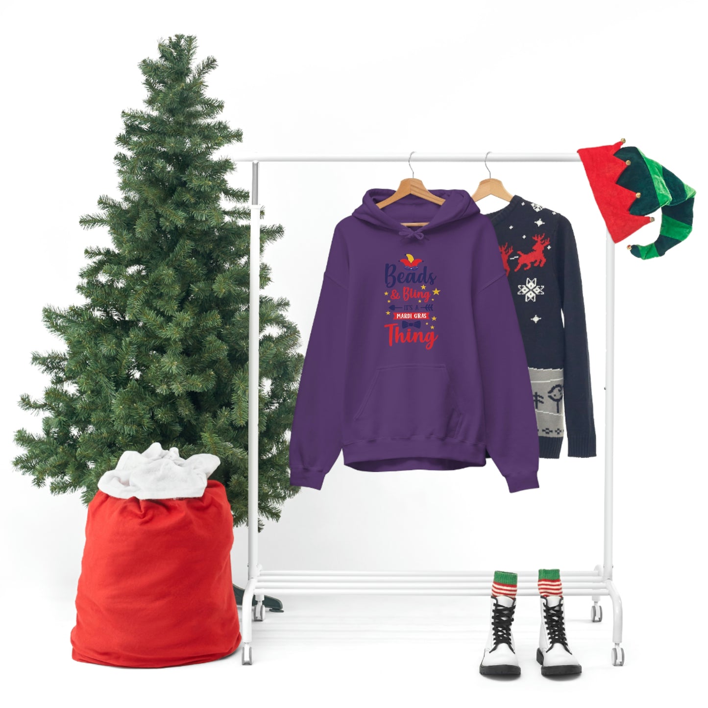 Mardi Gras Beads-Unisex Heavy Blend™ Hooded Sweatshirt