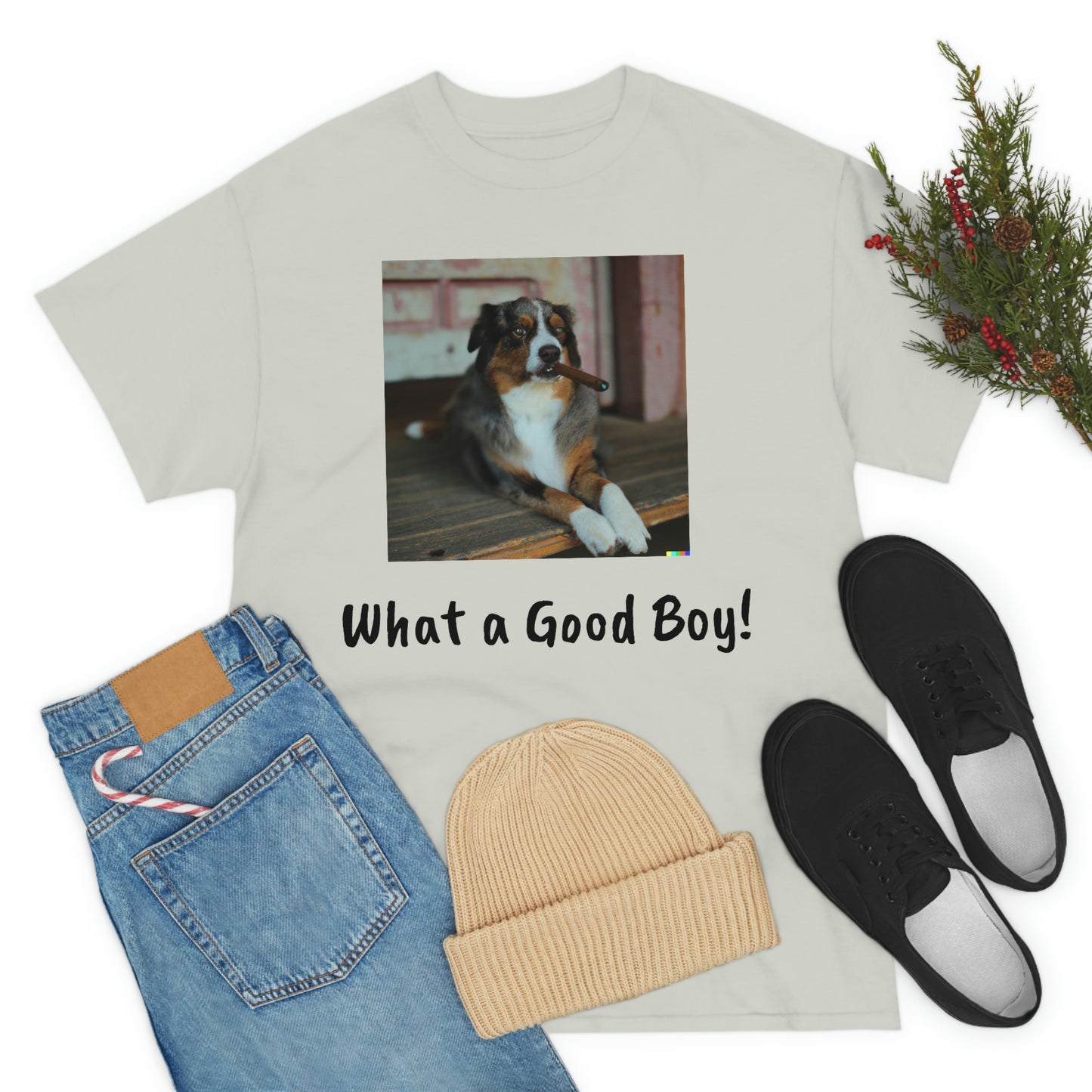 Aussie Smokin a Cigar - Unisex Heavy Cotton Tee