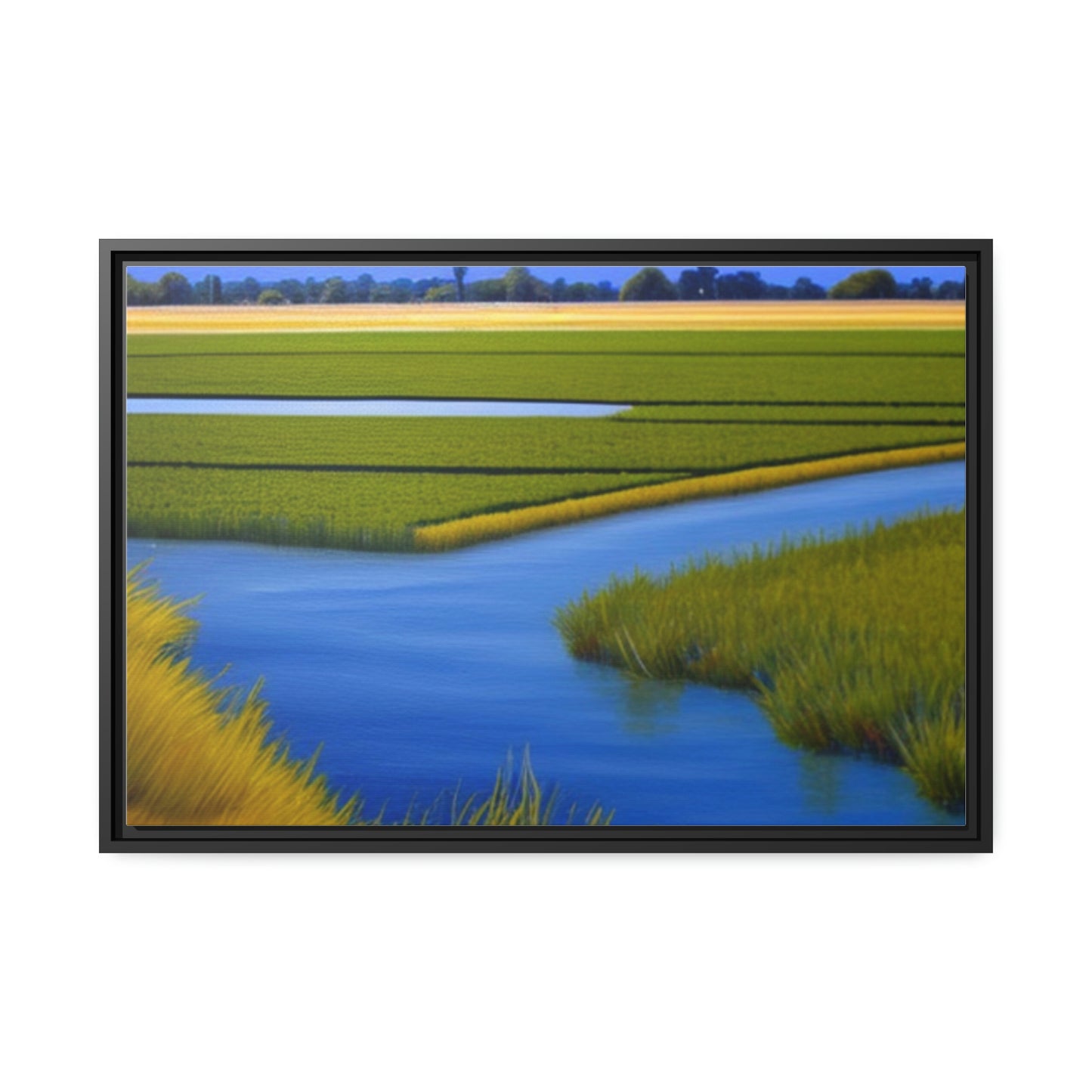 Sacramento Delta Image - Matte Canvas, Black Frame