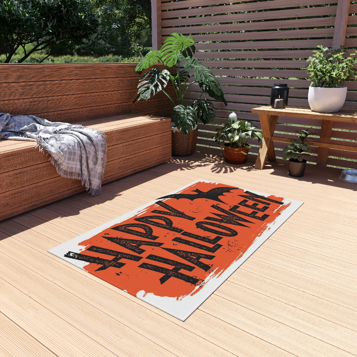 Bats and Bats Halloween Outdoor Rug