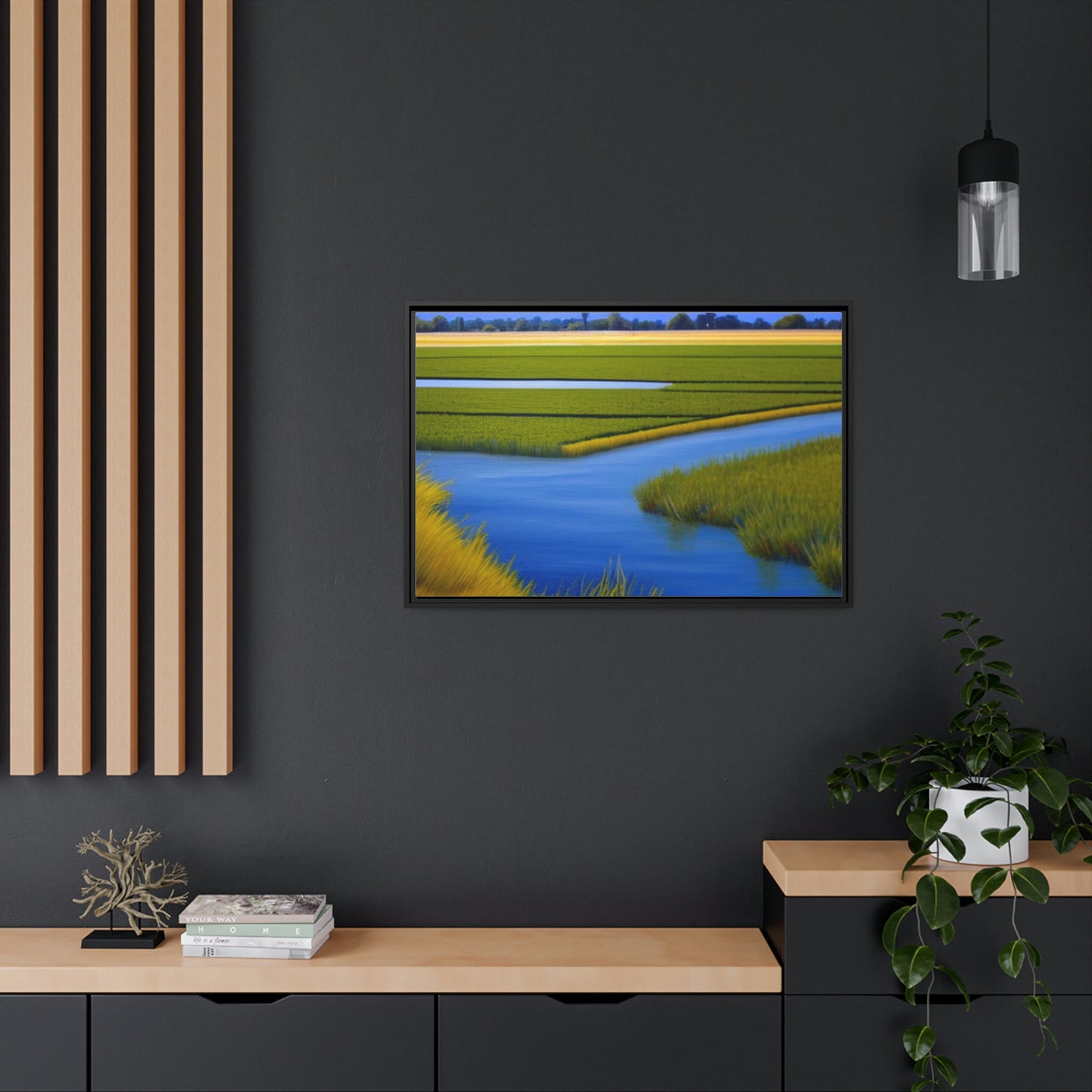 Sacramento Delta Image - Matte Canvas, Black Frame