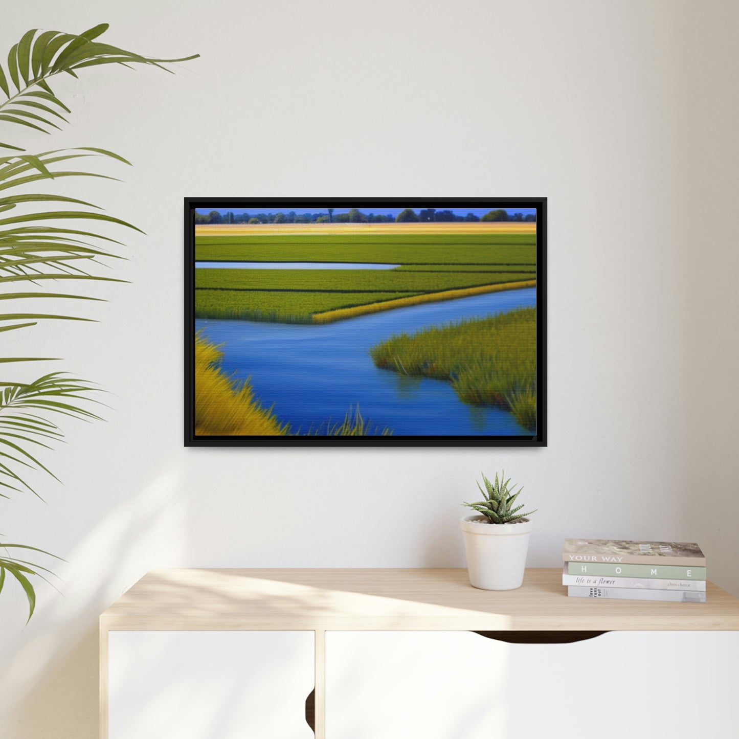 Sacramento Delta Image - Matte Canvas, Black Frame