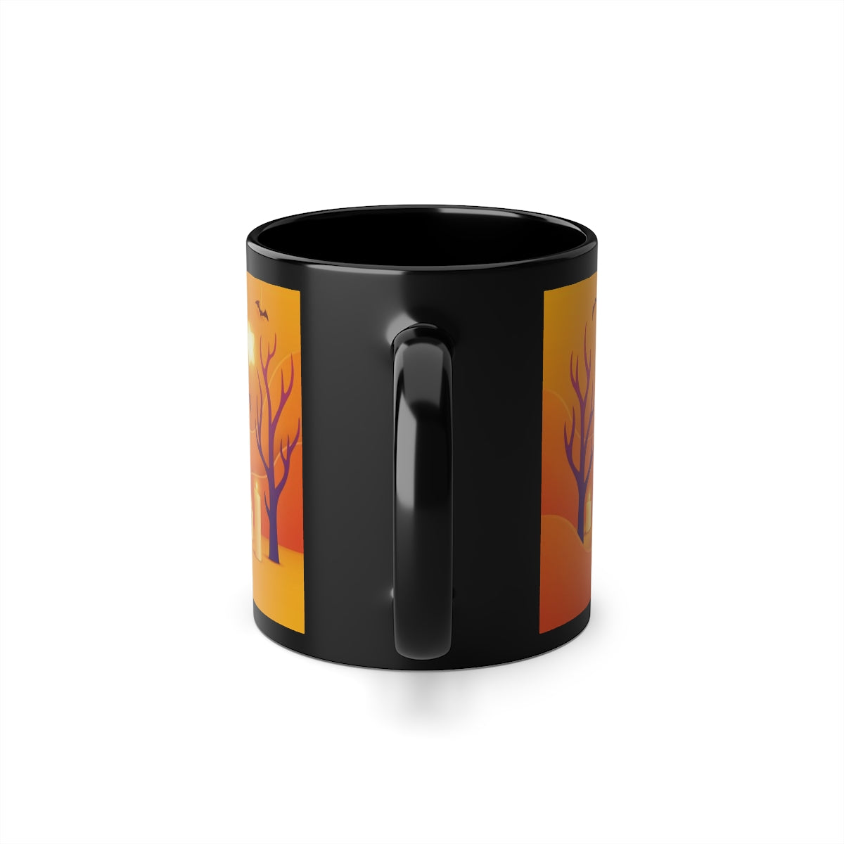 Funny Pumpkin Halloween Black Coffee Cup, 11oz