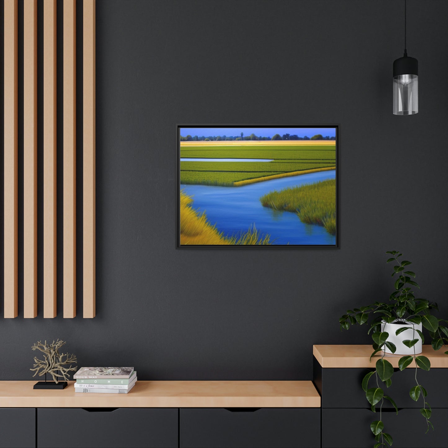 Sacramento Delta Image - Matte Canvas, Black Frame