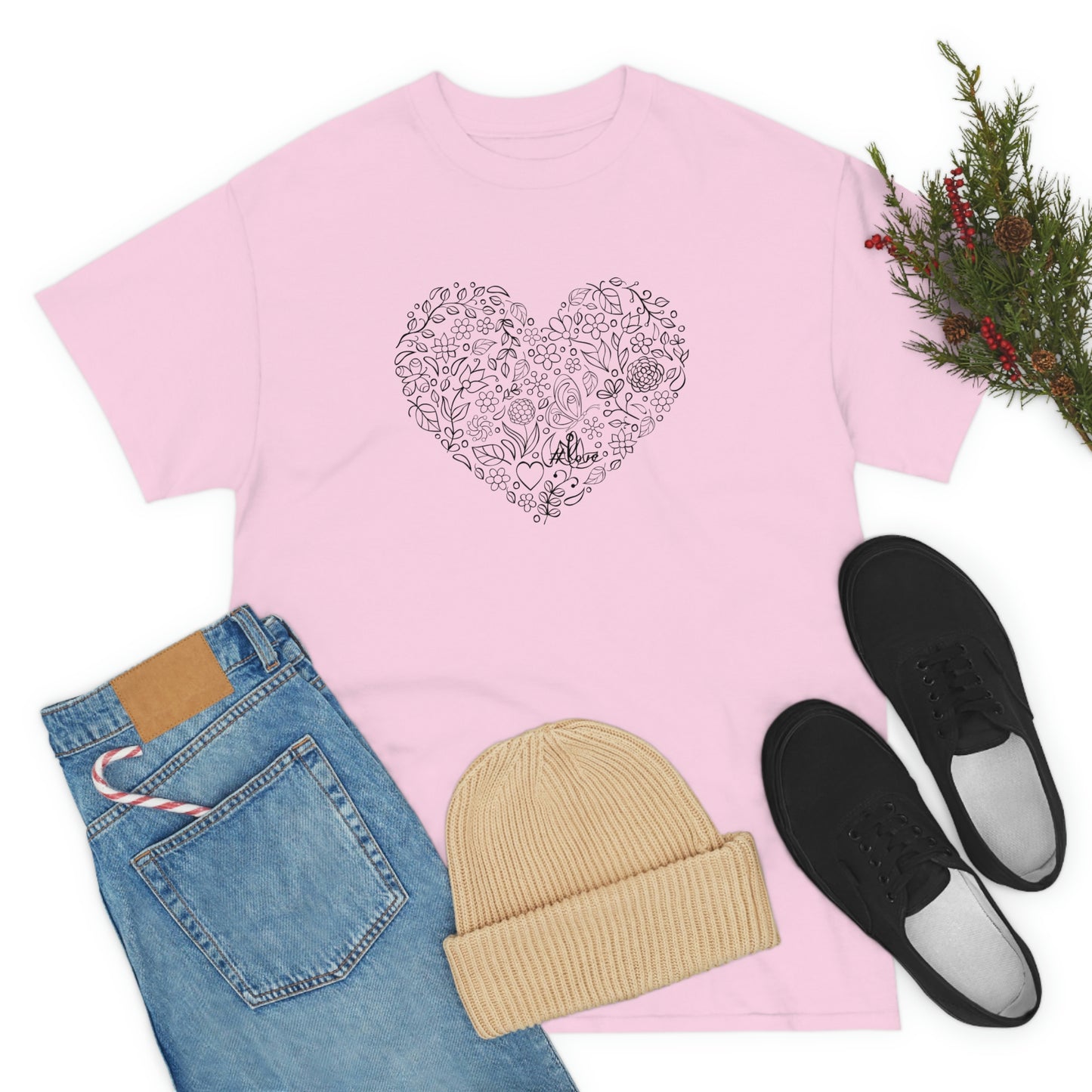 Sketched Heart- Unisex Heavy Cotton Tee