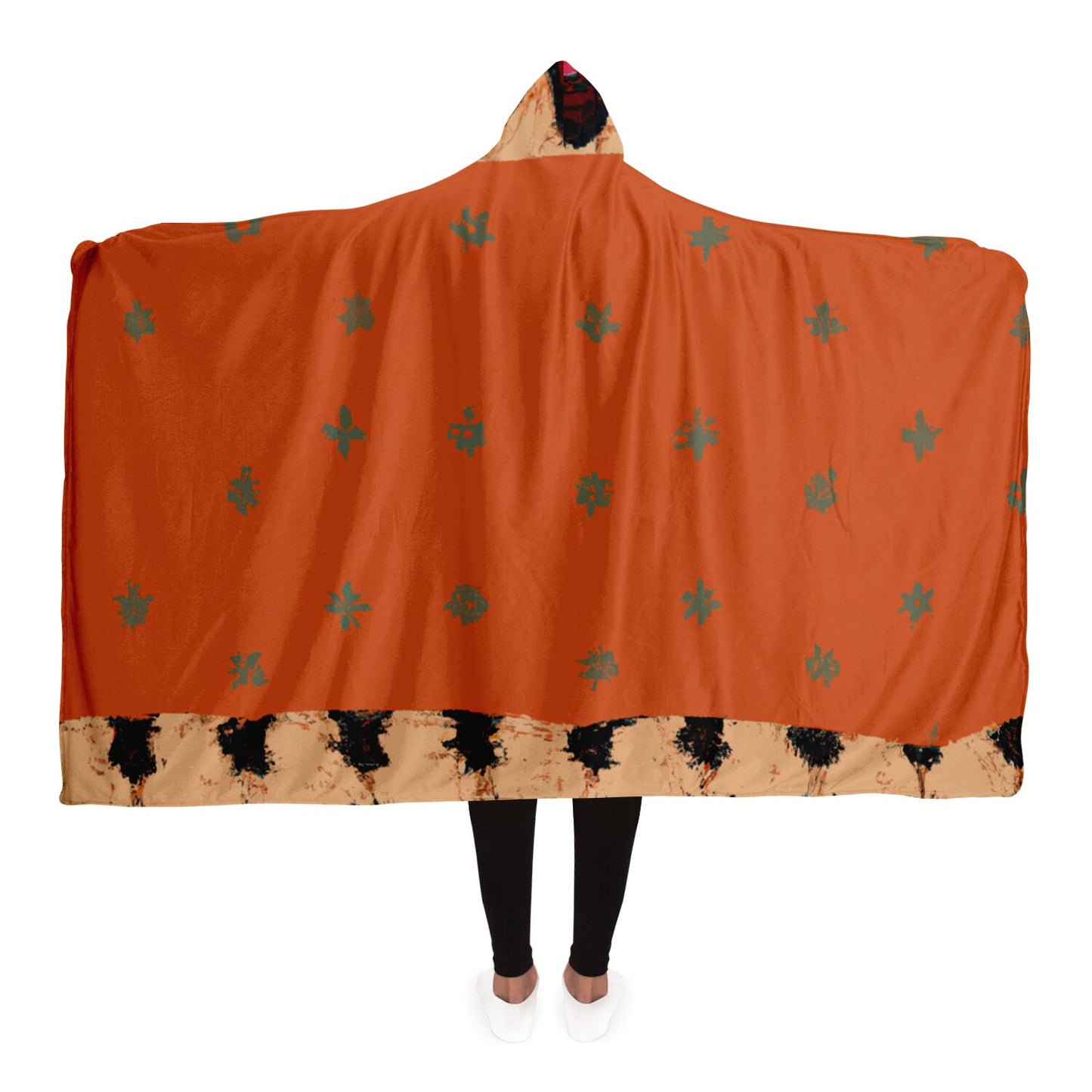 Fall Colored Mexican Falsa Hooded Blanket - AOP