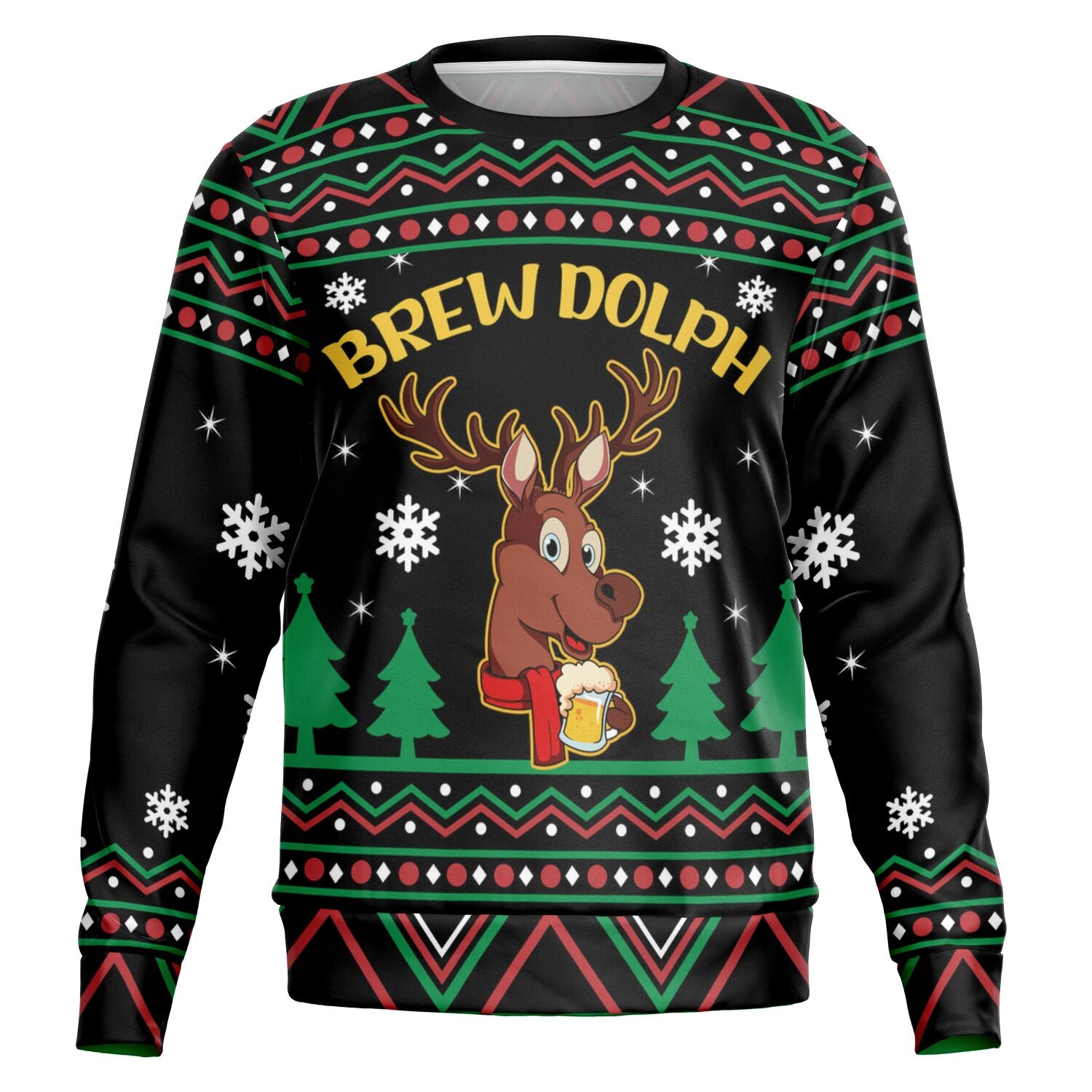 Brewdolf Ugly Christmas Sweater - Fashion Sweatshirt - AOP