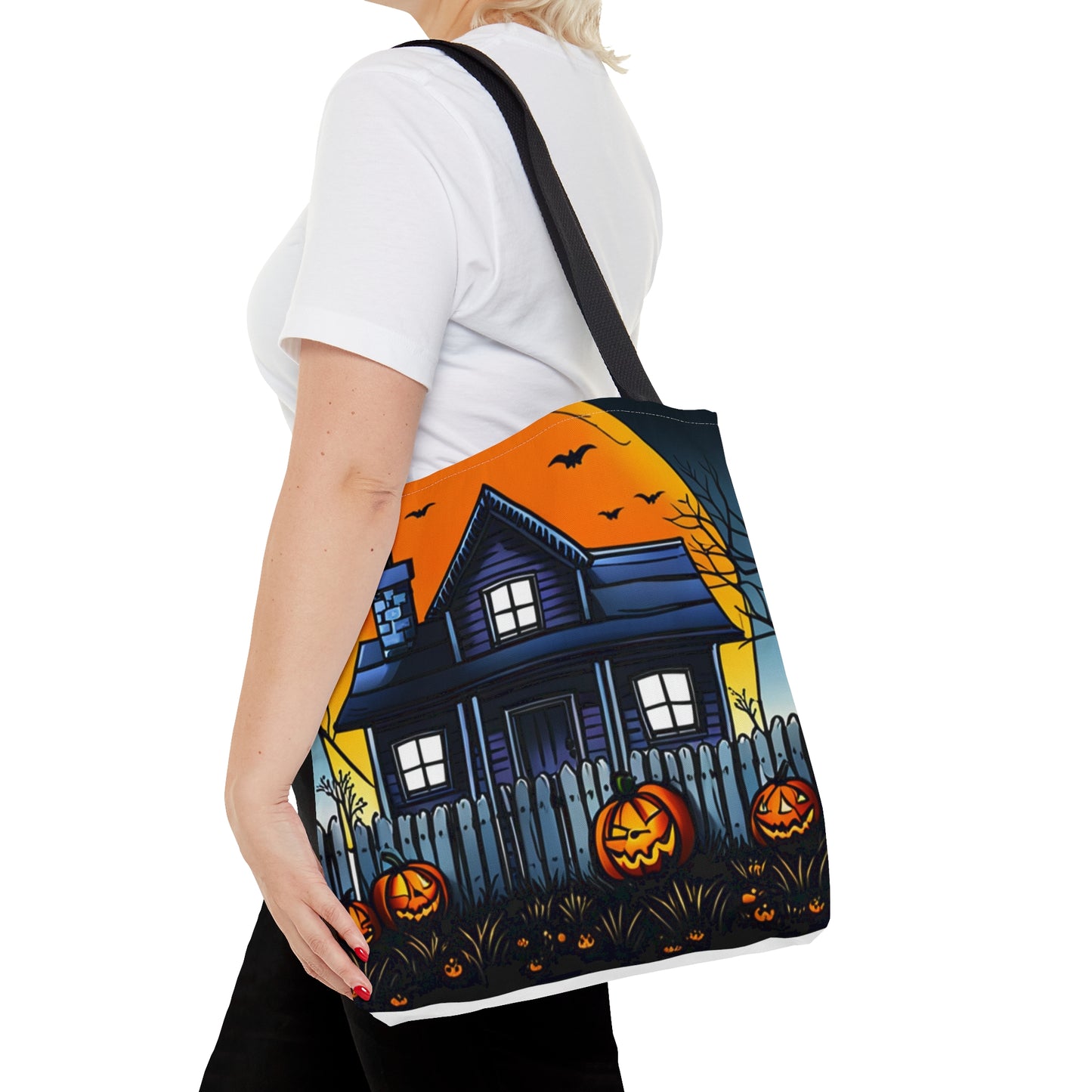 Halloween Haunted House Tote Bag (AOP)