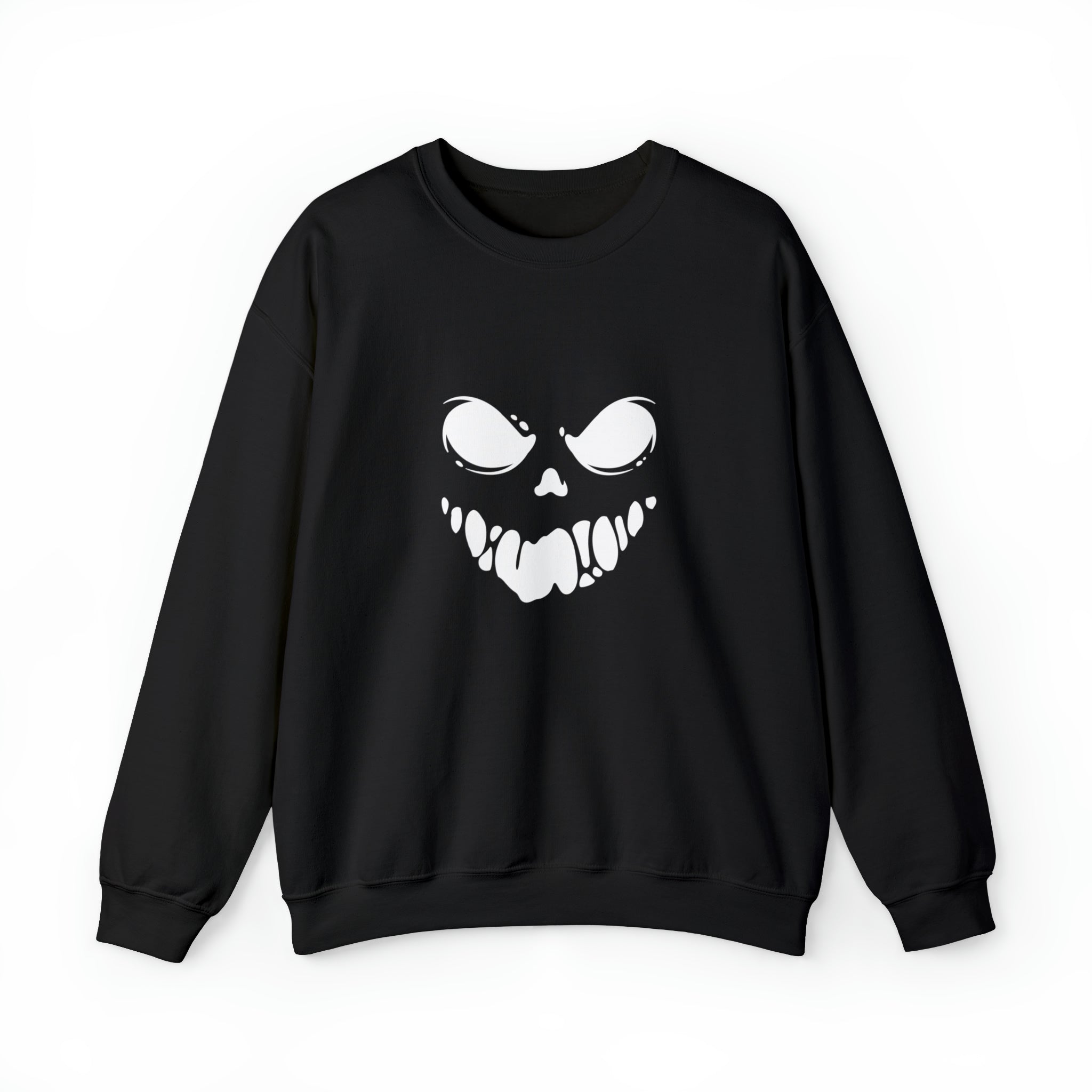 Spooky Face Unisex Heavy Blend™ Crewneck Sweatshirt --Order your Halloween Scary Face Sweatshirt today and get ready for a spooky good time!
