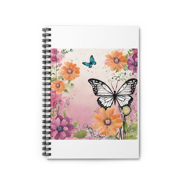 Blue Butterfly Spiral Notebook - Ruled Line