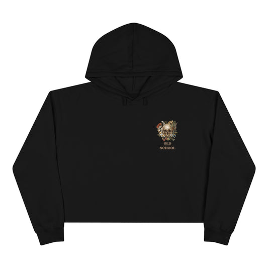 "Old School " Skull - Crop Hoodie