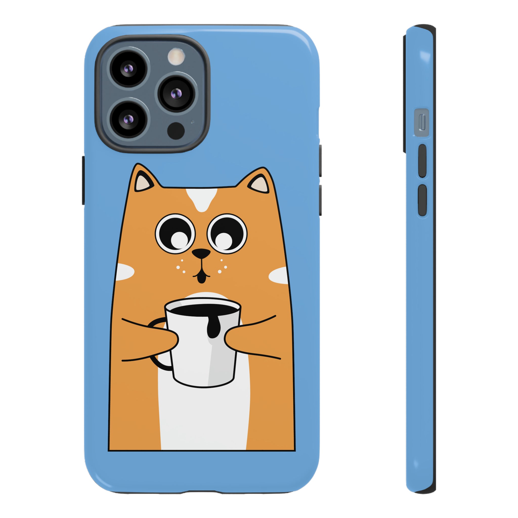 Cat with Coffee Tough Phone Cases