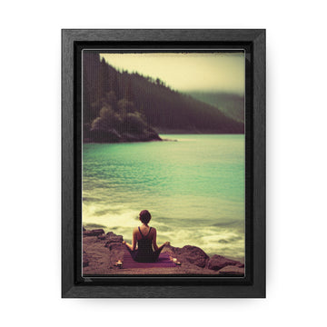 Yoga by the Alpine Lake -Gallery Canvas Wraps, Vertical Frame