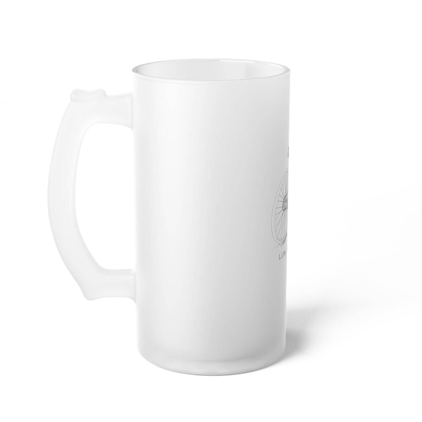 "Life is a Bike" Frosted Glass Beer Mug
