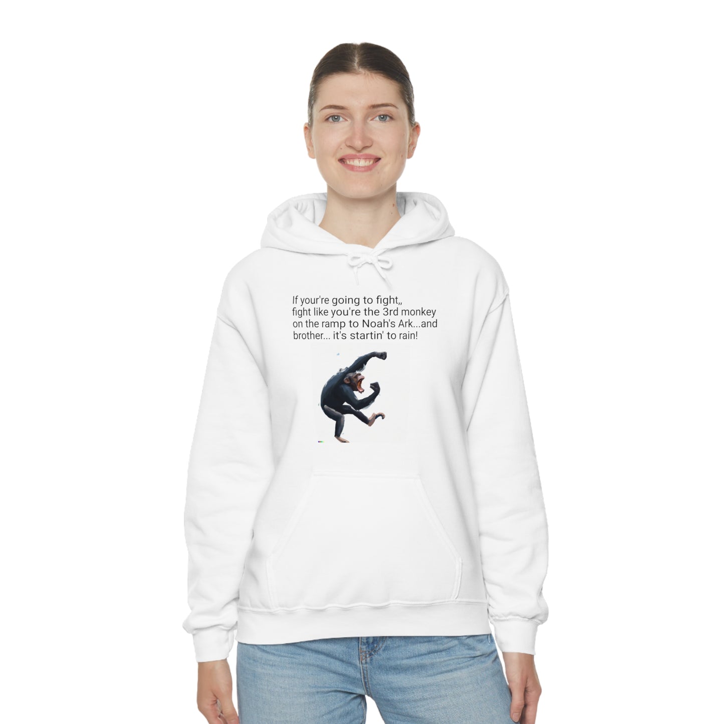Fighting Monkey Mantra Unisex Heavy Blend™ Inspirational Hooded Sweatshirt