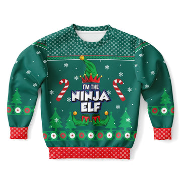Ninja Elf Ugly Christmas Sweatshirt - Fashion Kids/Youth Sweatshirt – AOP