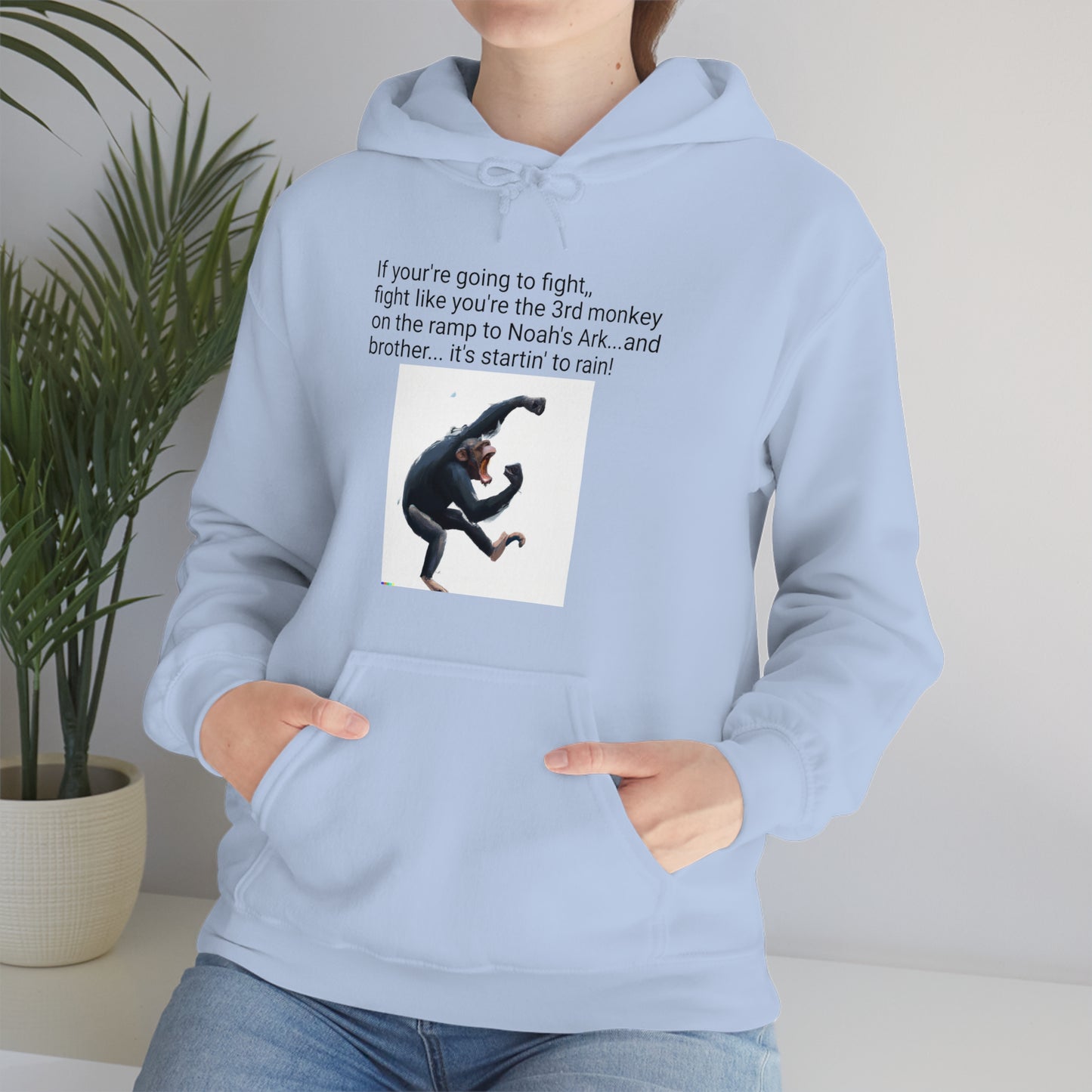 Fighting Monkey Mantra Unisex Heavy Blend™ Inspirational Hooded Sweatshirt