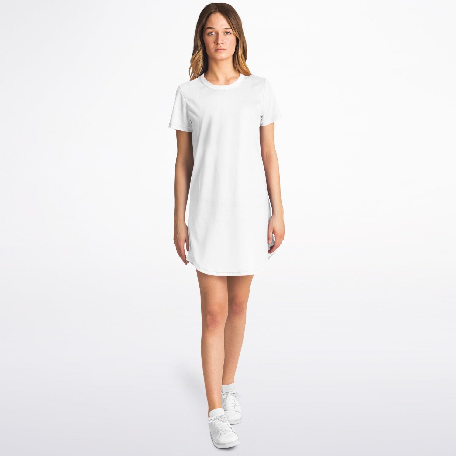 White T-Shirt Dress - AOP