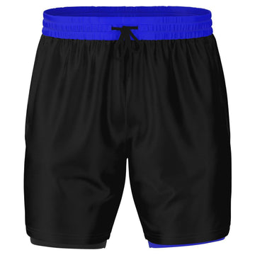 Black n Blue Men's 2-in-1 Shorts - AOP