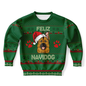Feliz Navidog - German Shepherd Athletic Kids/Youth Sweatshirt – AOP