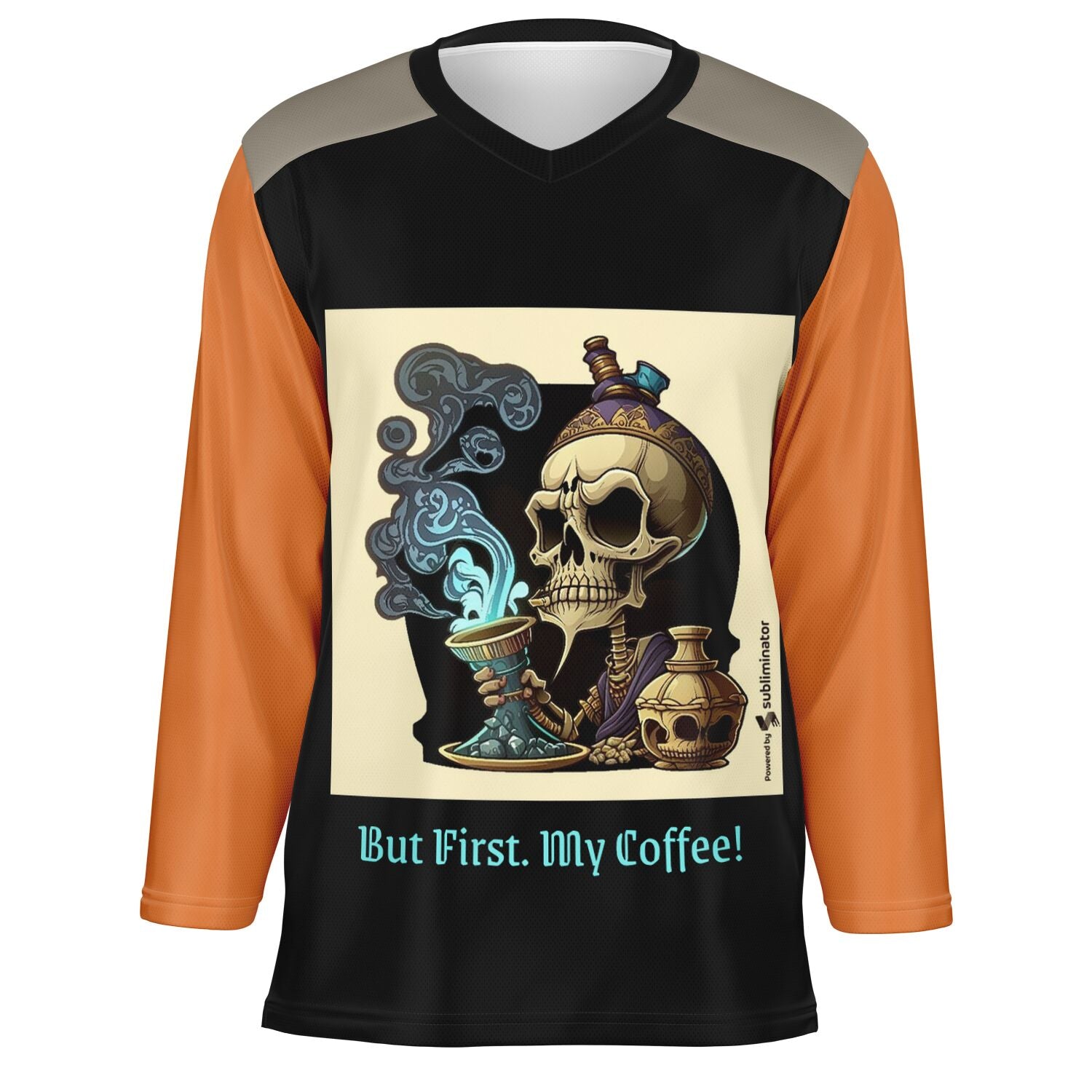 "But First My Coffee" Ice Hockey Jersey - AOP