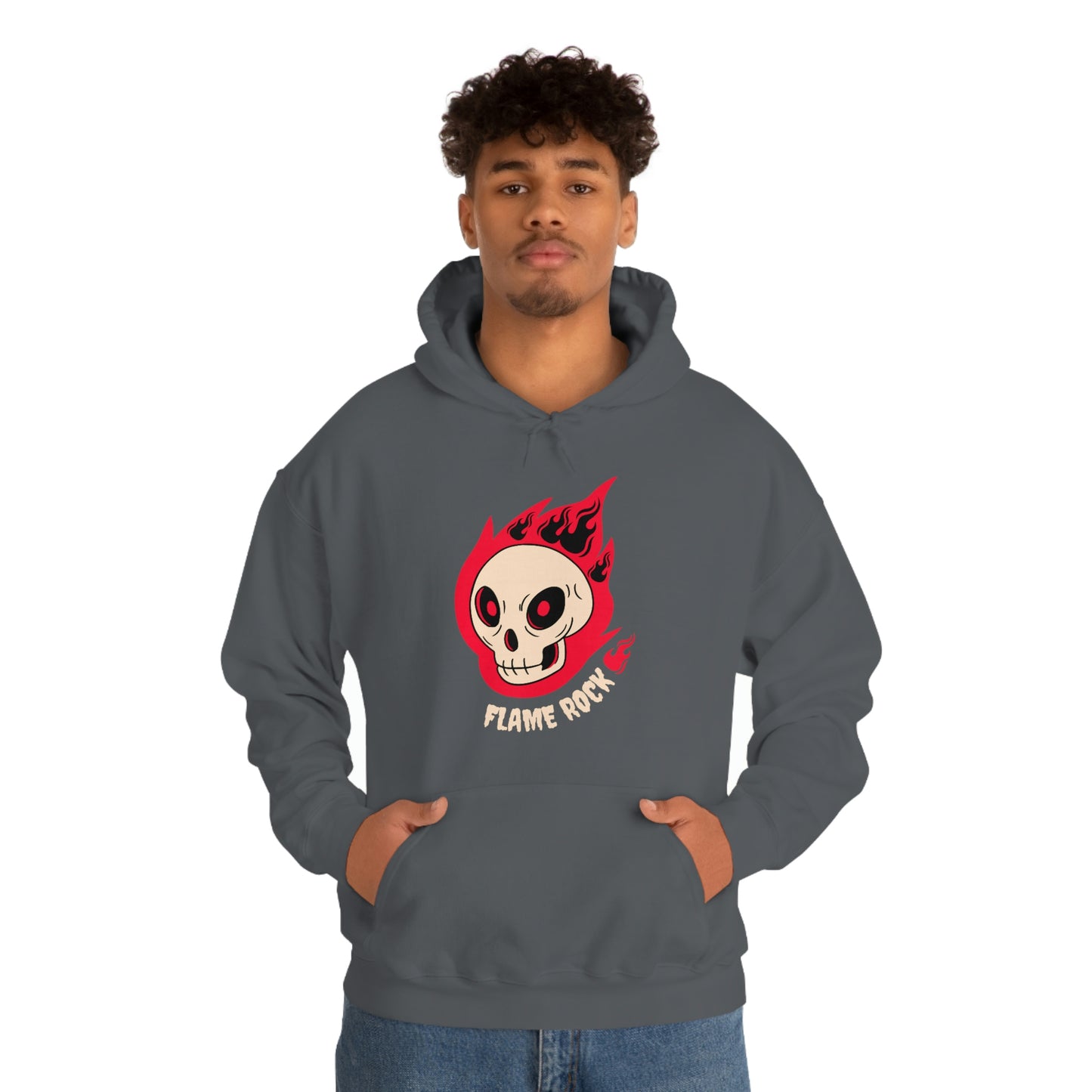 Cool Skeleton Flame Rock - Unisex Heavy Blend™ Hooded Sweatshirt
