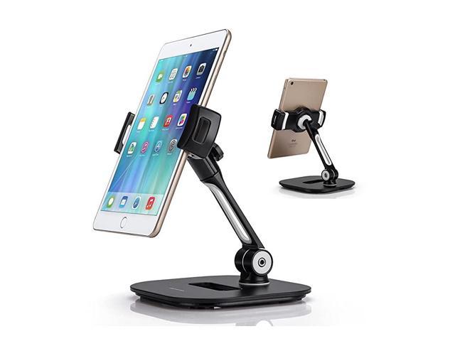 Stylish Aluminum Tablet Stand Cell Phone Stand Folding 360° Swivel iPad iPhone Desk Mount Holder fits 411 Display TabletsSmartphones for Kitchen Bedside Office Table POS Kiosk Showroom