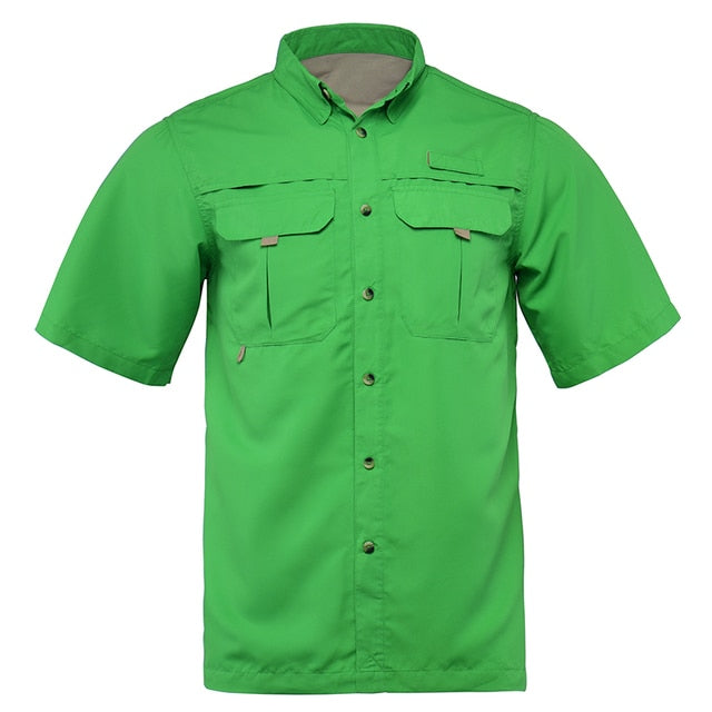 2022 Men Fishing Shirt Short Sleeve Men Fishing Shirts Man Hiking Shirts Quick Dry UPF40+ UV Shirt Plus USA Size M/2XL camisa