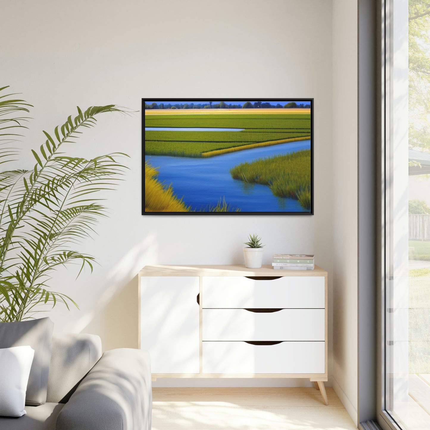 Sacramento Delta Image - Matte Canvas, Black Frame
