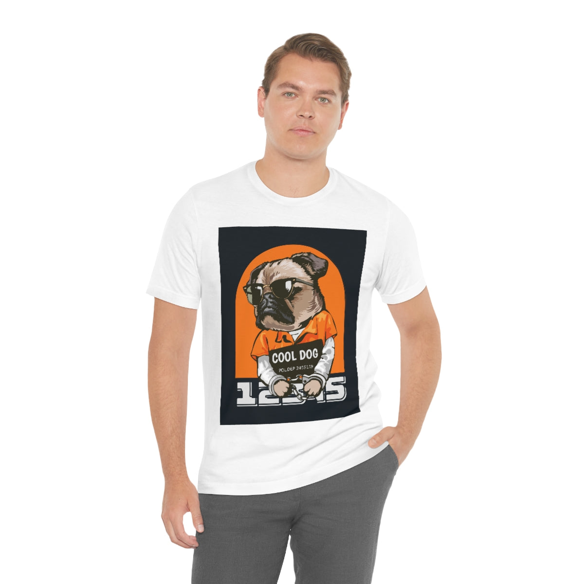 Cool Dude Dog- Unisex Jersey Short Sleeve Tee