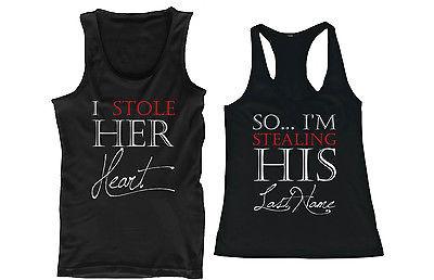 I Stole Her Heart, So I'm Stealing His Last Name Matching Couple Tank Tops