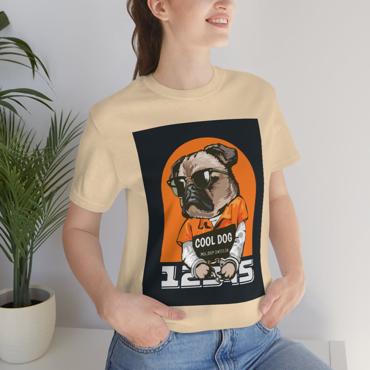 Cool Dude Dog- Unisex Jersey Short Sleeve Tee