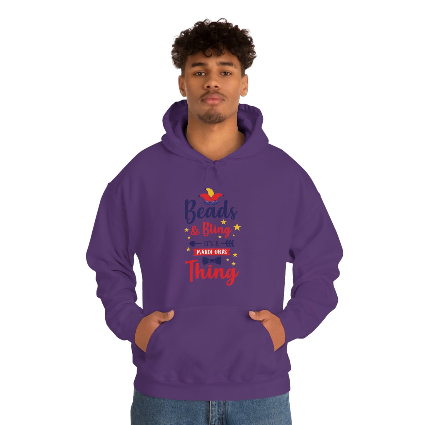 Mardi Gras Beads-Unisex Heavy Blend™ Hooded Sweatshirt