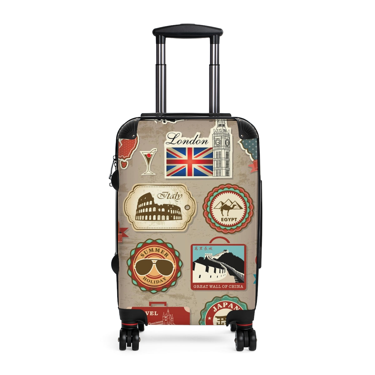Suitcases with Destination Travel Stickers