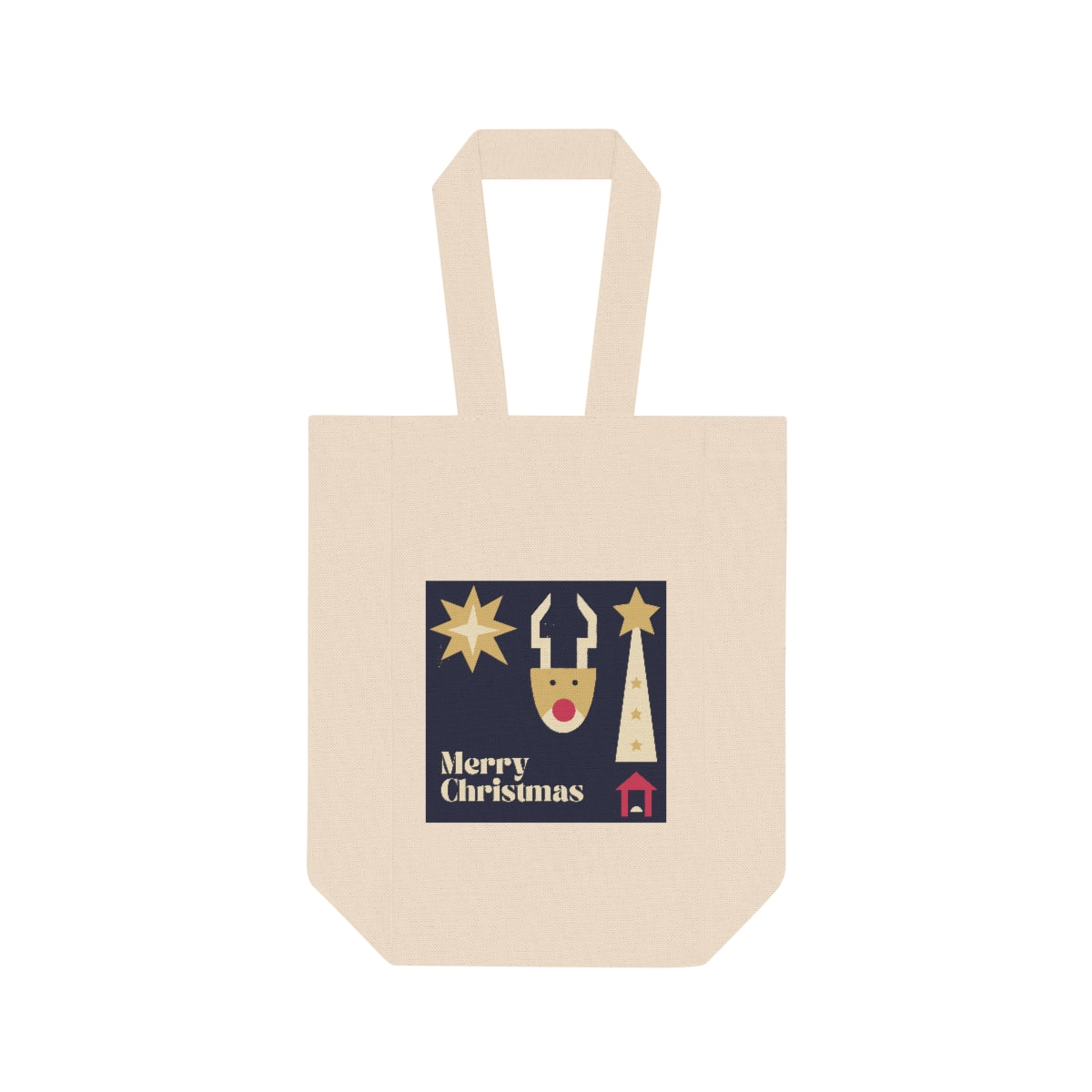 Merry Christmas - Double Wine Tote Bag