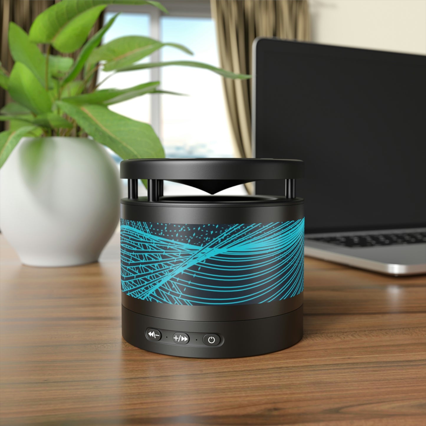 Sound wave Metal Bluetooth Speaker and Wireless Charging Pad