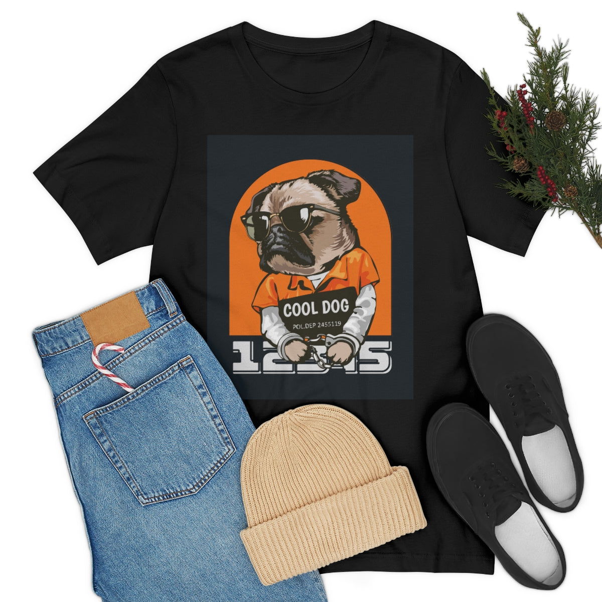 Cool Dude Dog- Unisex Jersey Short Sleeve Tee