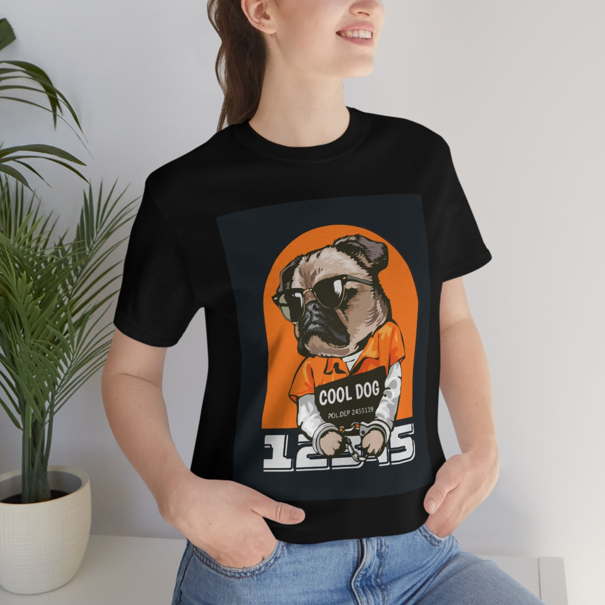 Cool Dude Dog- Unisex Jersey Short Sleeve Tee